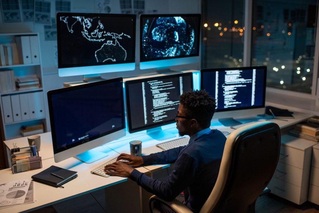young-contemporary-software-developer-working