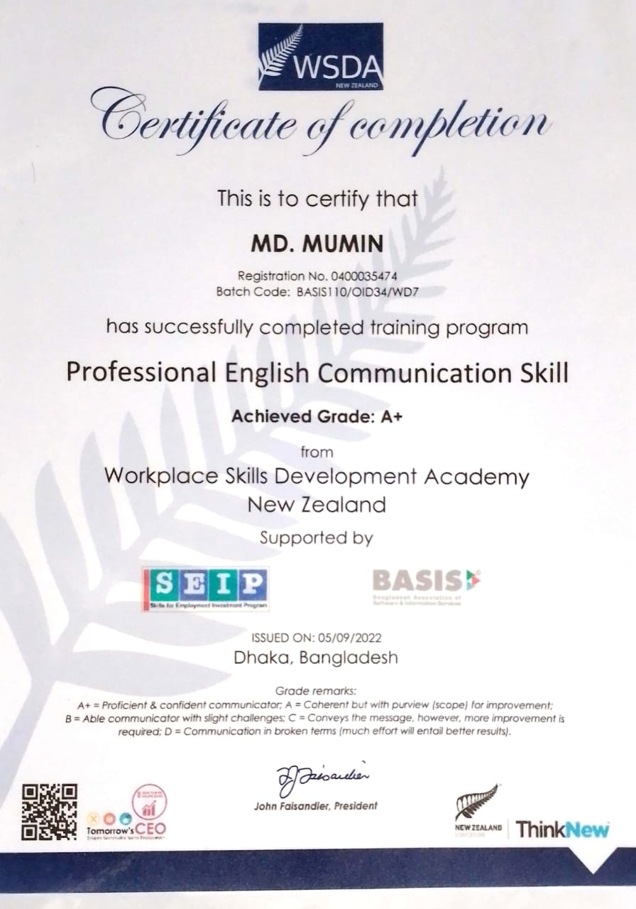 Professional-English-Communications-Skill-certificate-of-Md-Mumin